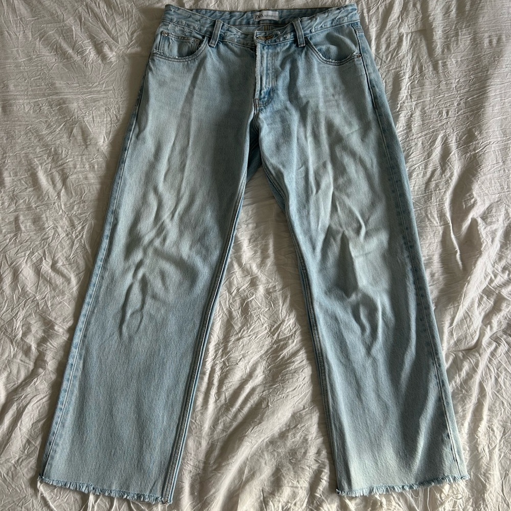 Zara Wide Leg Light Wash Jeans
